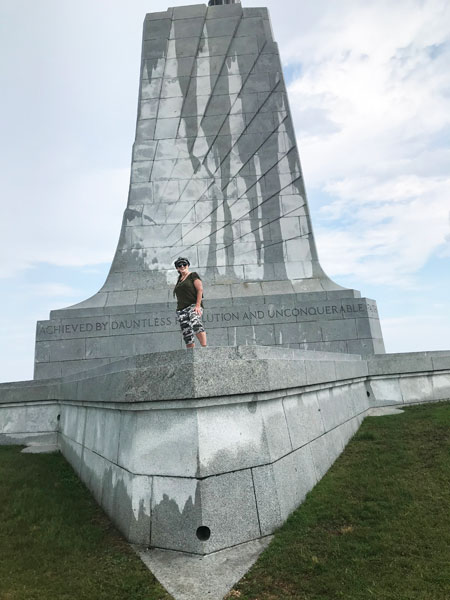 Karen Duquette at the Wright Brothers National Memorial